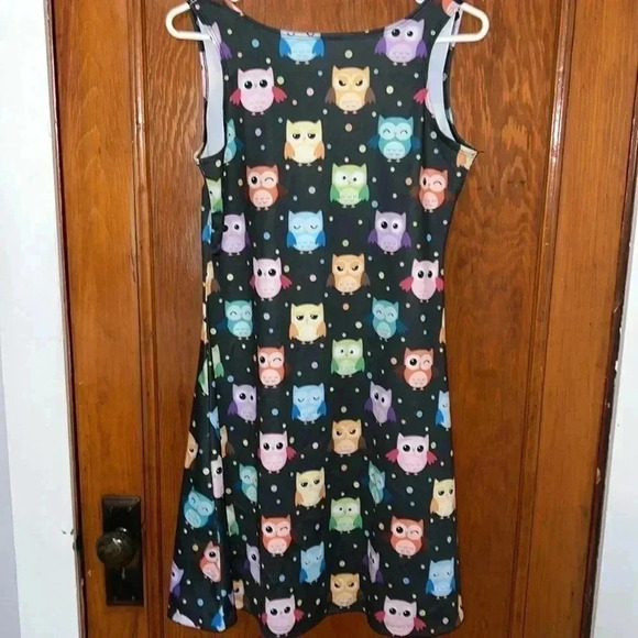 Cow Cow Fit & Flare Owl Dress C10 - Picture 2 of 4